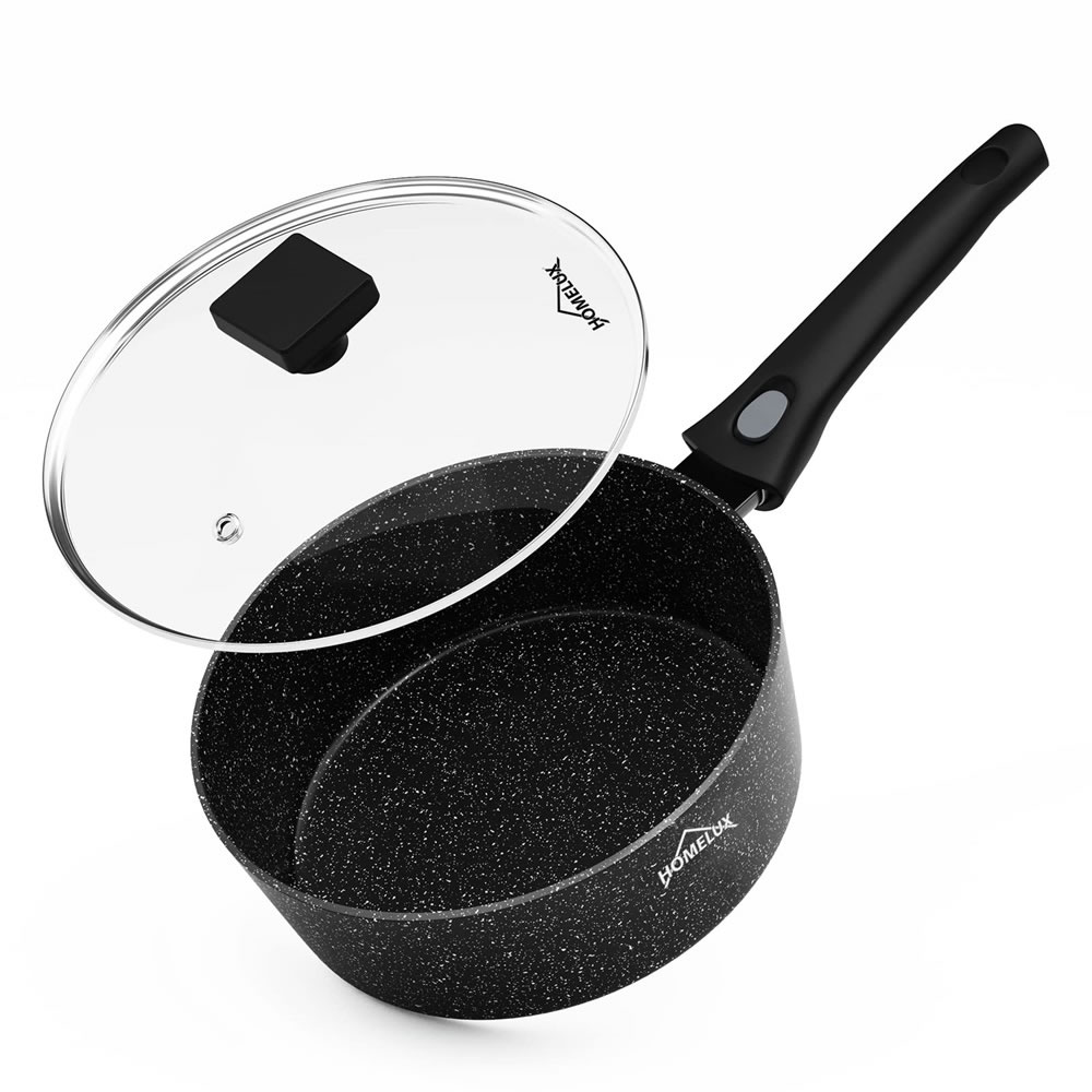 Homelux HLDFP81524 Induction Non-Stick Pan with Lid 24 cm 3 L Frying Pan High Edge Pan with Lid Cast Aluminium Frying Pan with Removable Handle Universal Pans Induction Pan