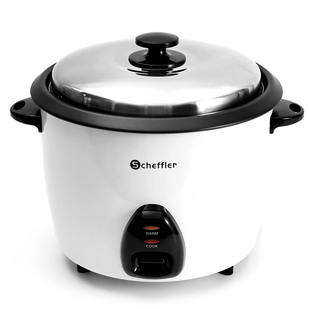 Scheffler Rice Cooker Small 1.5 L Multi Cooker with Keep Warm Function Non-Stick Coating Includes Rice Spoon + Measuring Cup Stainless Steel Lid 500W，RC-150