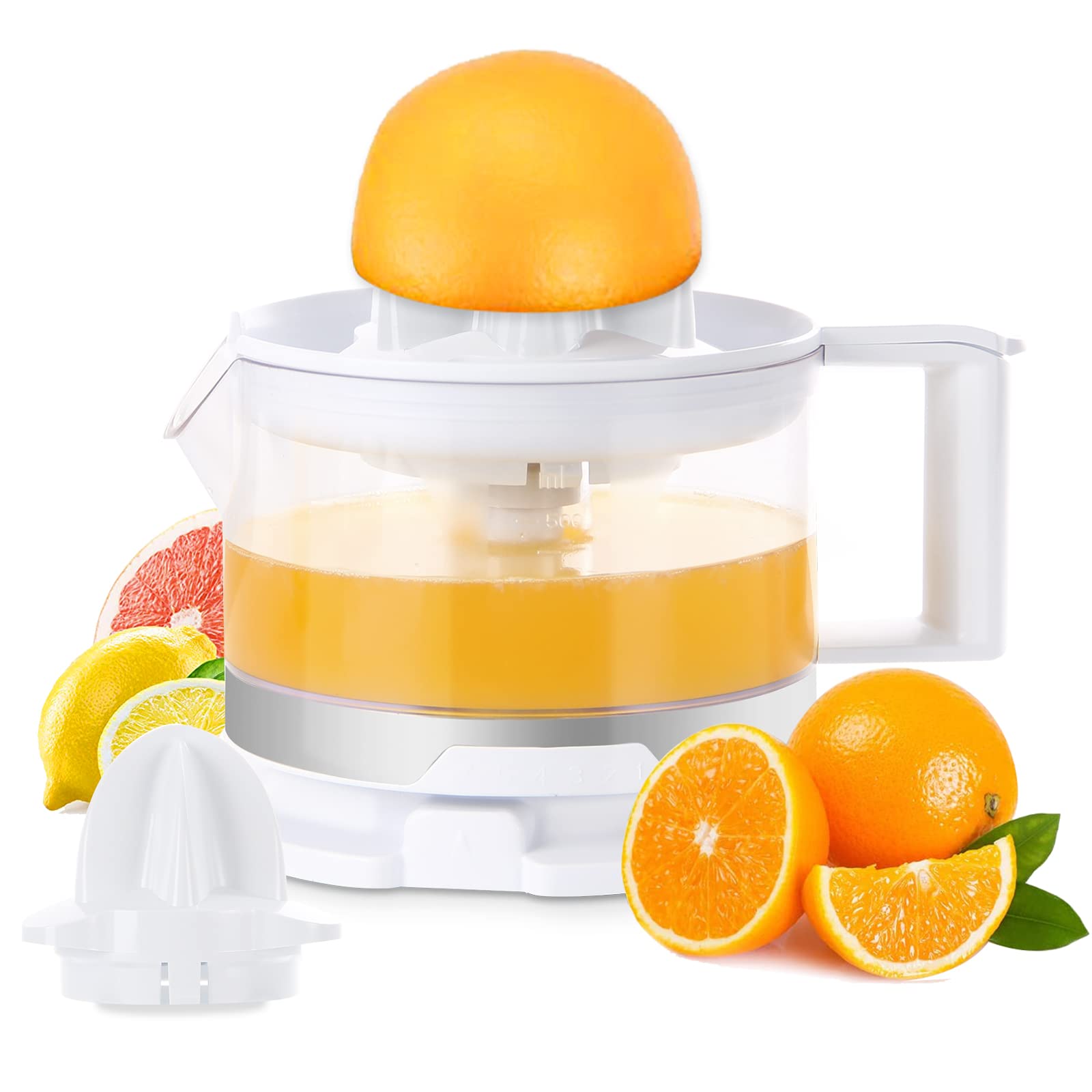 Homelux CS301 Electric Lemon Squeezer 500 ml Juicer with 2 Cones Juicer Electric Adjustable Pulp 45 W Orange Squeezer High Juice Rate Lemon Squeezer