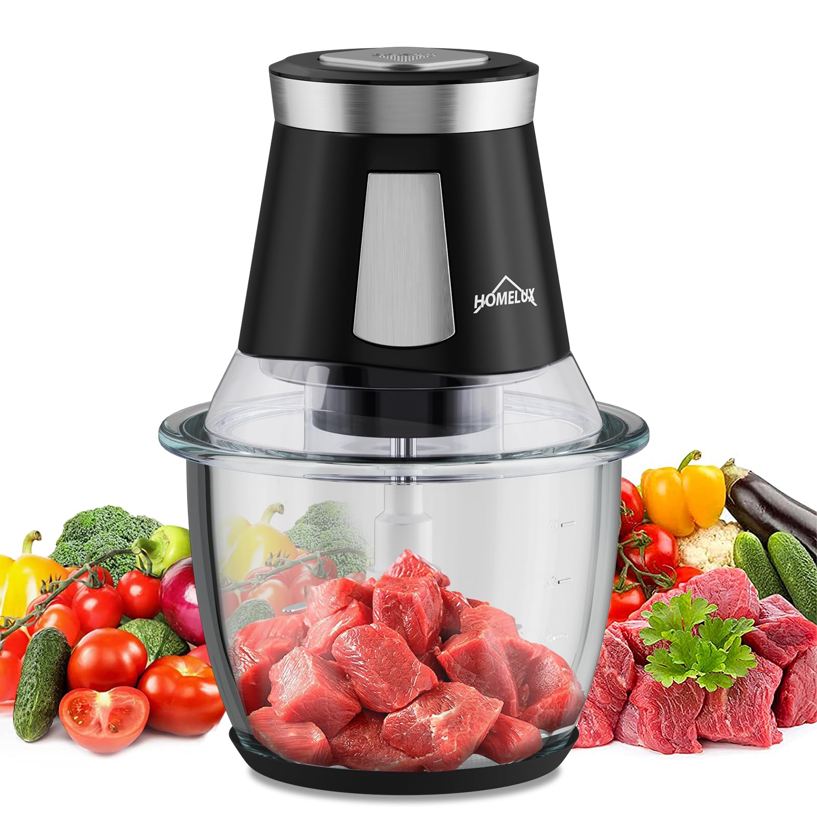 HOMELUX Shredder Multi Shredder Onion Slicer with 1.2L Large Glass Container, 350.00 W, Shredder Kitchen Electric for Meat, Fruit, Vegetables， AD-831G