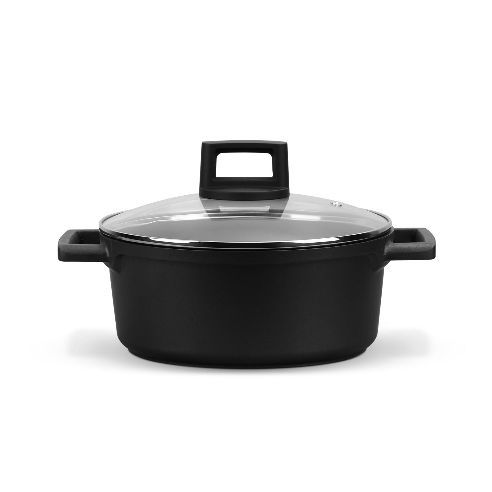 Homelux 24 cm Saucepan Induction Casserole with Glass Lid, 4.6 L Cooking Pots with Non-Stick Coating, Suitable for All Hobs (H-KCB24)