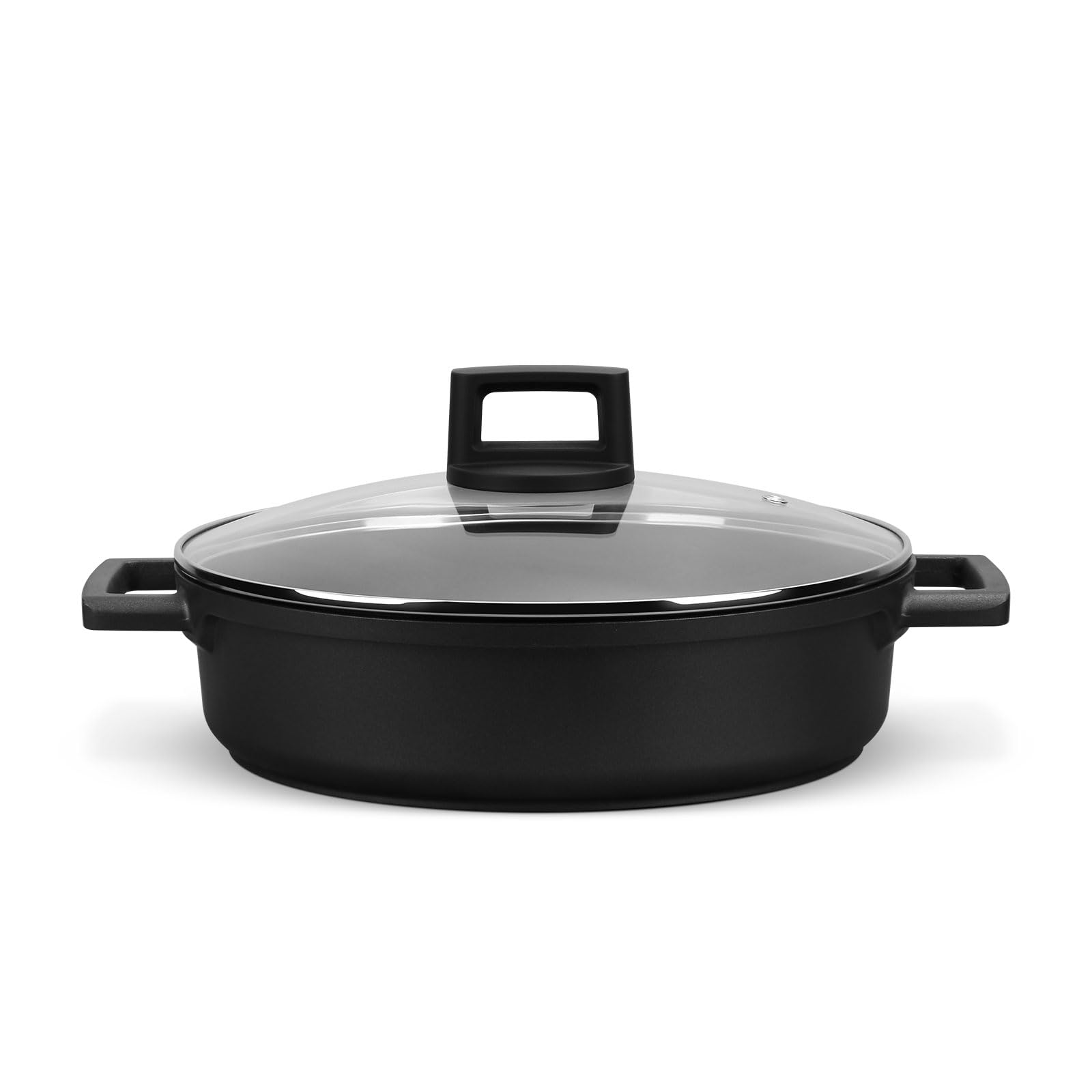 Homelux 28 cm Saucepan Induction Casserole with Glass Lid, 4.1 L Cooking Pots with Non-Stick Coating, Suitable for All Hobs (H-KSB28)