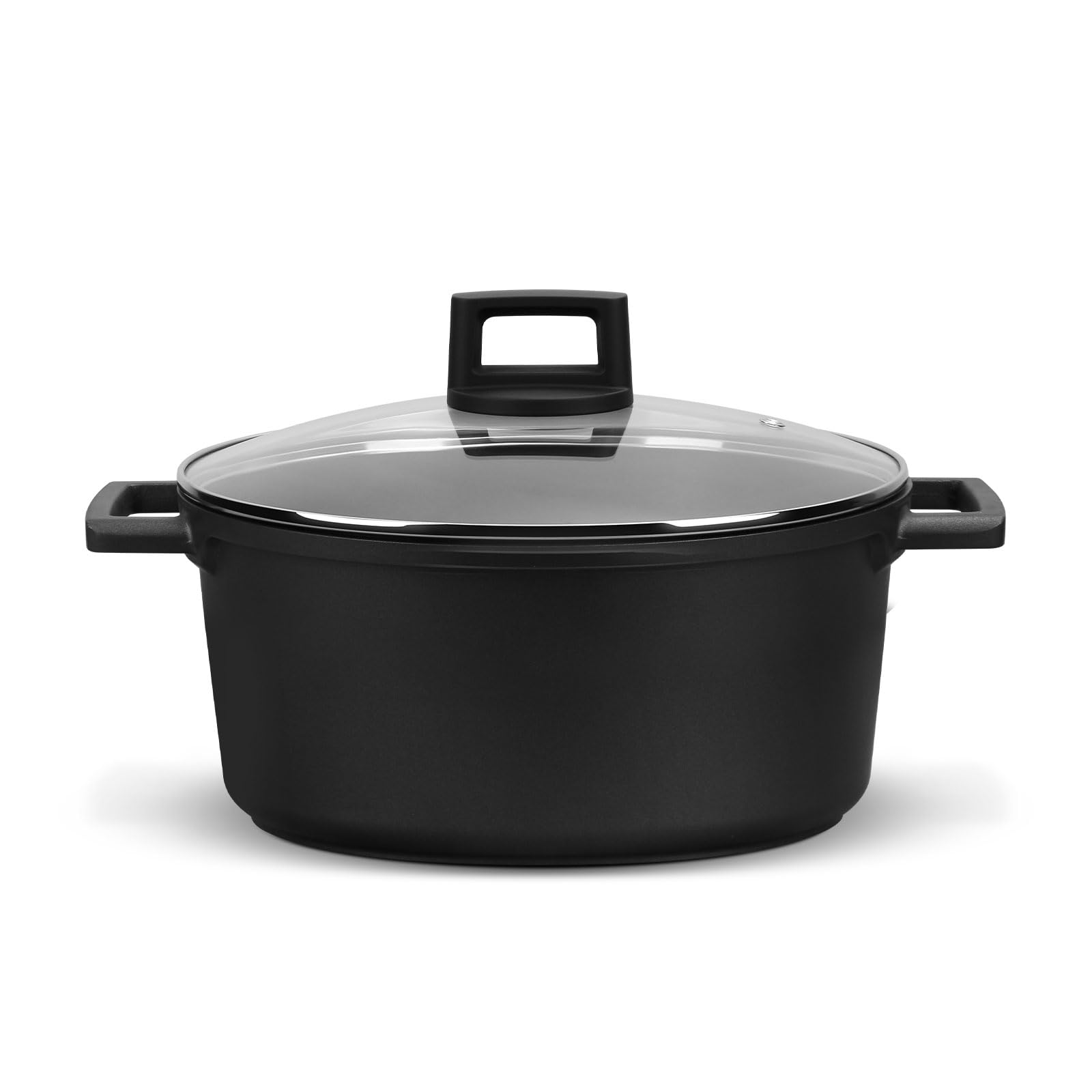 Homelux 28 cm Saucepan Induction Casserole with Glass Lid, 7.1 L Cooking Pots with Non-Stick Coating, Suitable for All Hobs (H-KCM28)