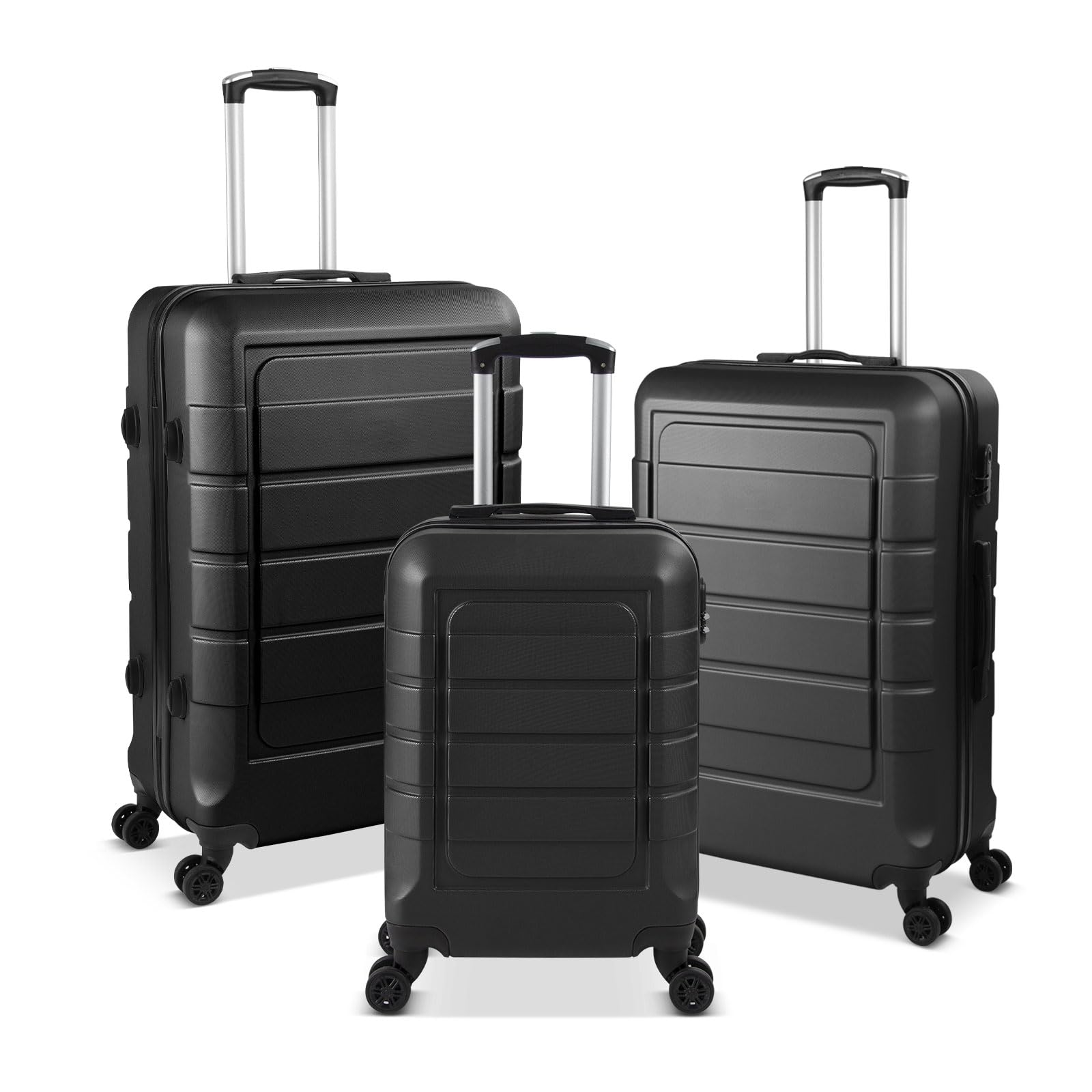 ABS Luggage-black 3pcs，HL092-3B