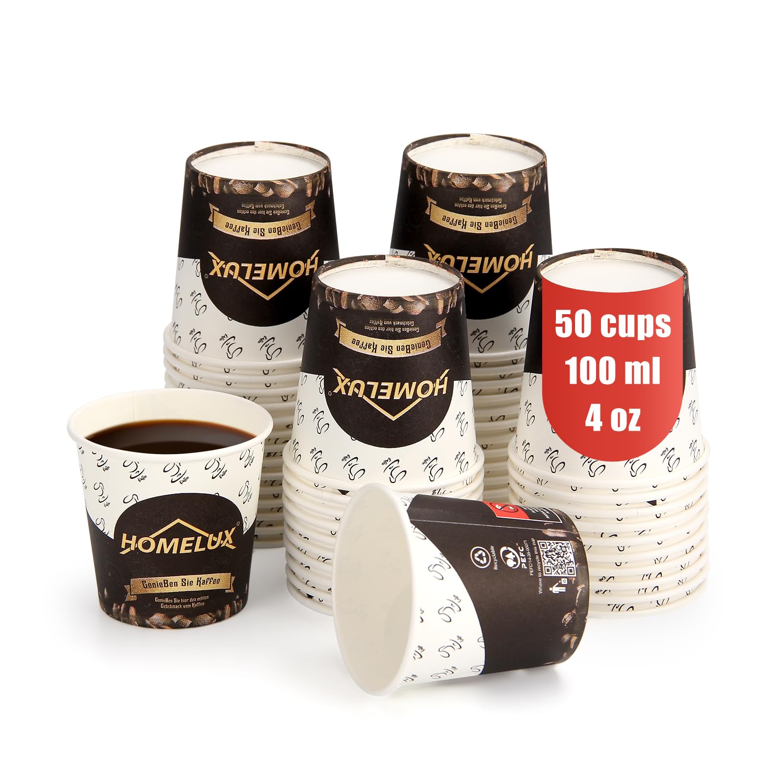 4oz paper cup 50pcs，H-CU001