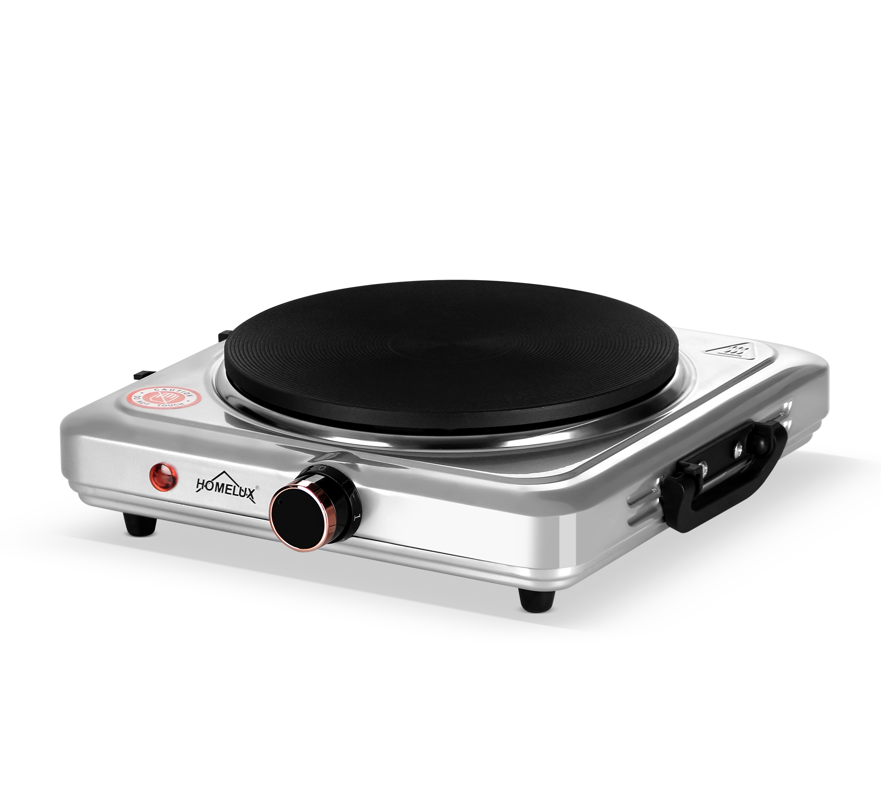 Homelux hotplate 1000W hotplate, individually adjustable 5 heat settings, stainless steel hob for kitchen, office or camping, silver ，AOTE-5802