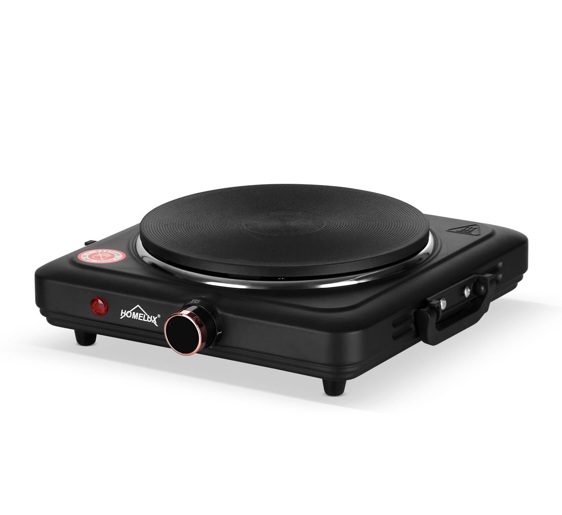 Homelux hotplate 1000W hotplate, individually adjustable 5 heat settings, stainless steel hob for kitchen, office or camping, black  AOTE-5802