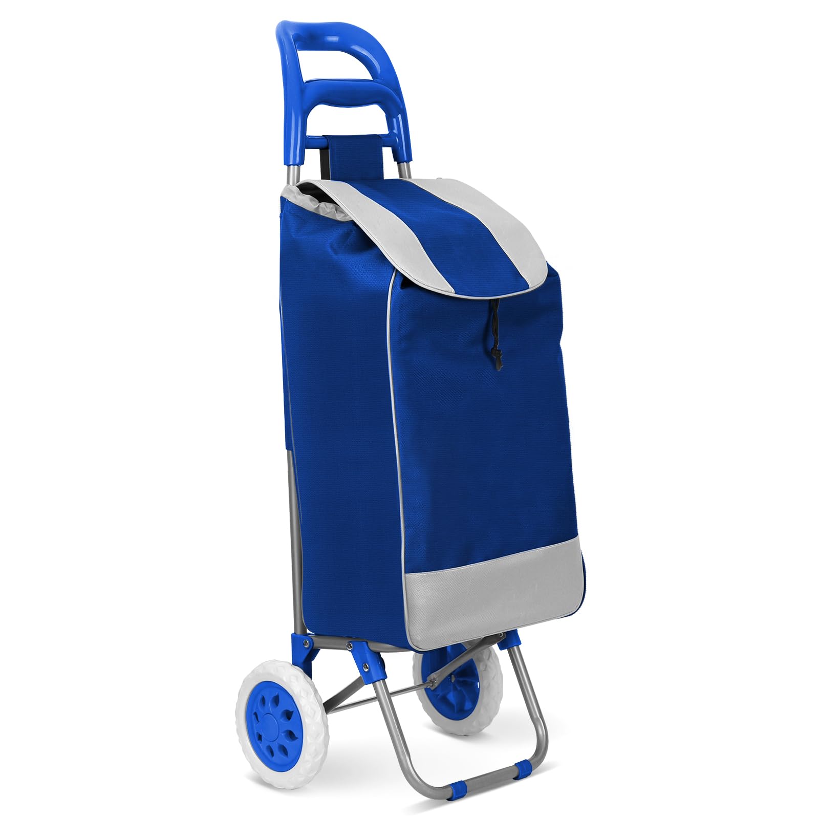 Einkaufstrolley, HOMELUX klappbar, Stabiler Einkaufswagen, große Kapazität, multifunktional, Handwagen mit Rollen, abnehmbare Tasche, Blau ST09A1