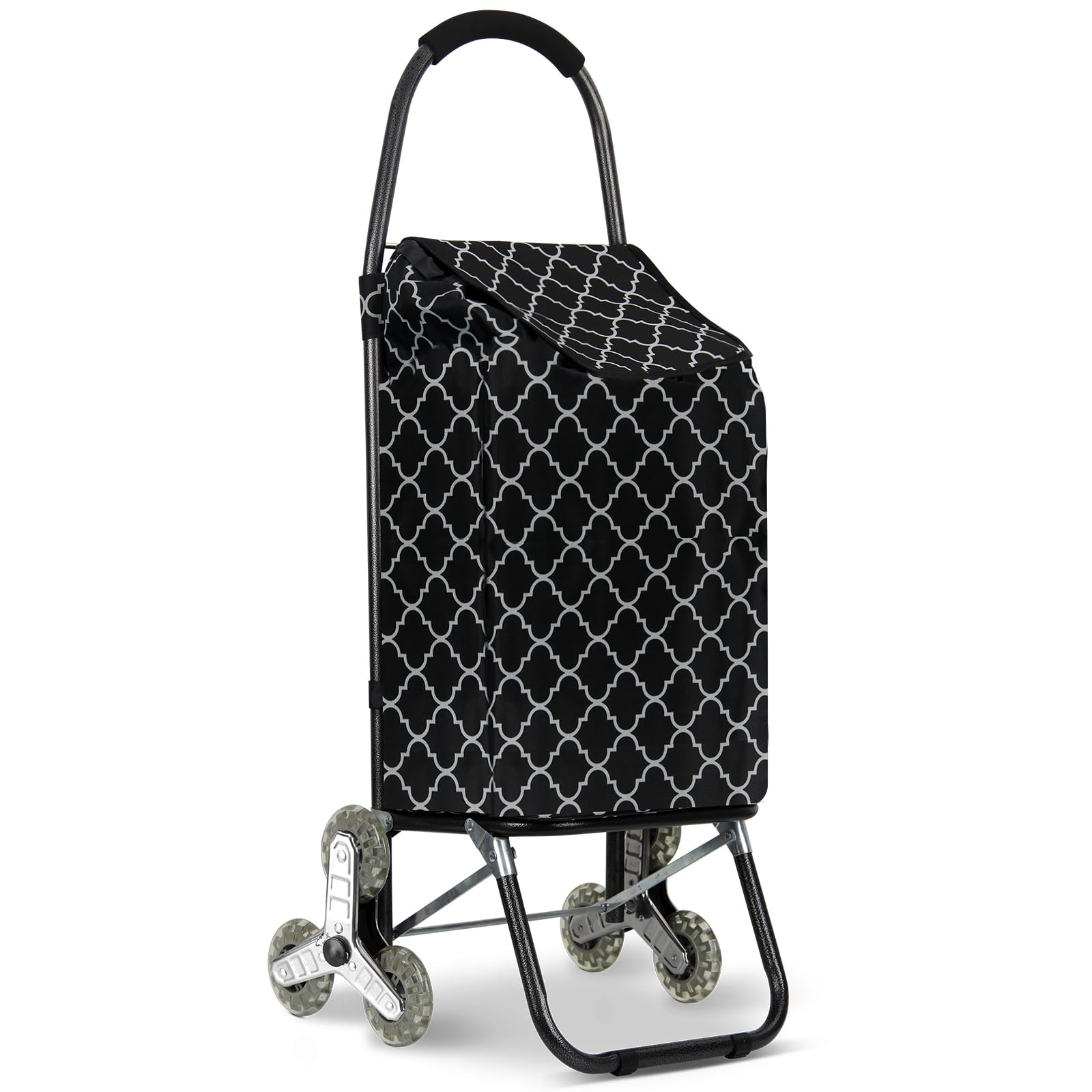 Shopping Trolley, HOMELUX Folding Sturdy Shopping Trolley, Large Capacity, Multifunctional, Hand Cart with Wheels, Removable Bag, Four Leaf STC02B3