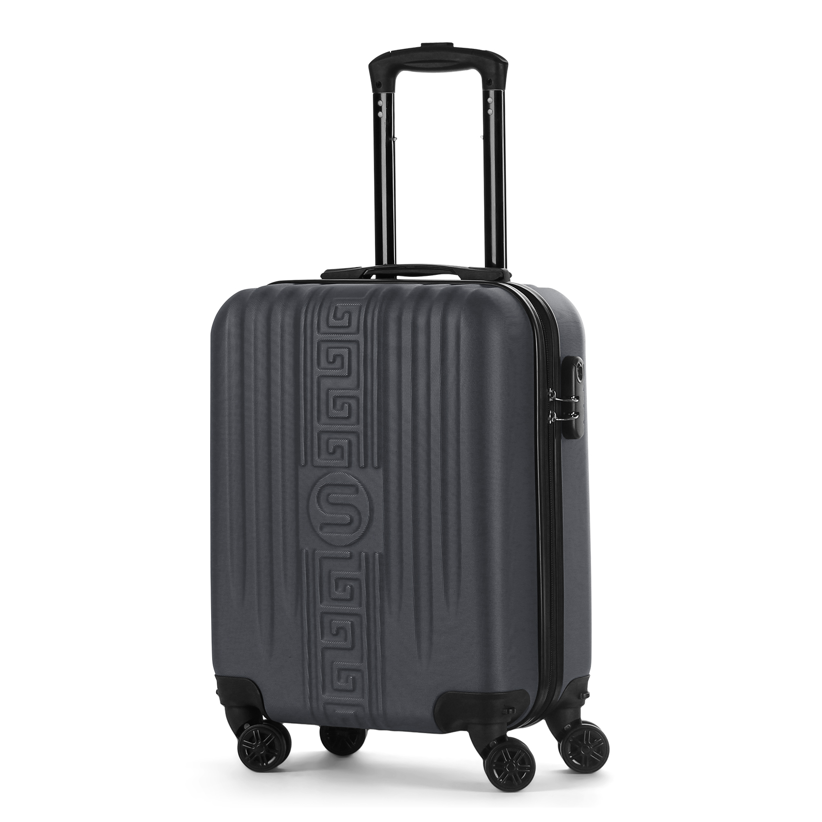 HOMELUX hard shell trolley hand luggage suitcase trolley hard shell wheeled suitcase, 4 wheels, gray, suitcase, M，SCH019-18GR