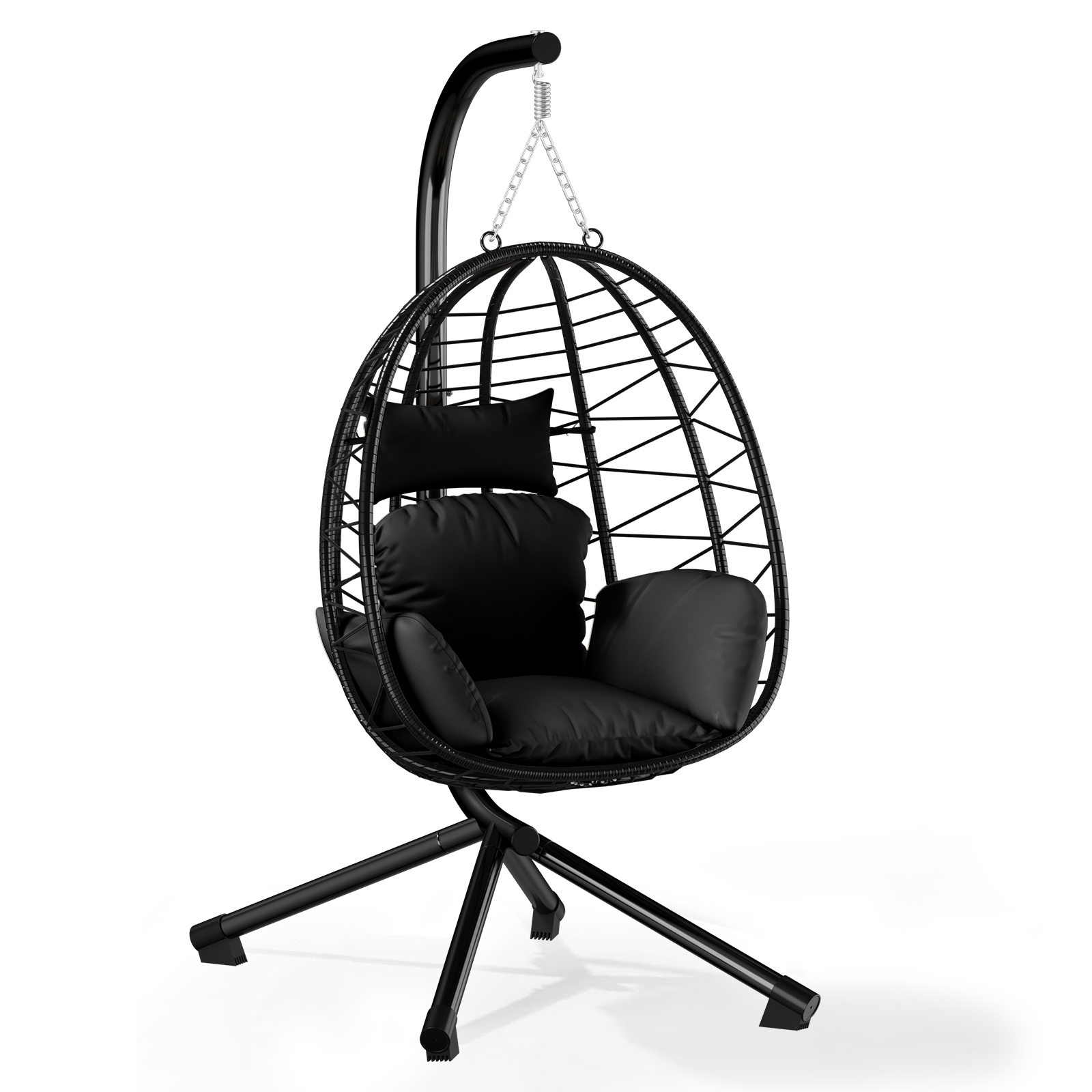 Paito wicker hanging chair with stand，EFP-005 /EPP-40