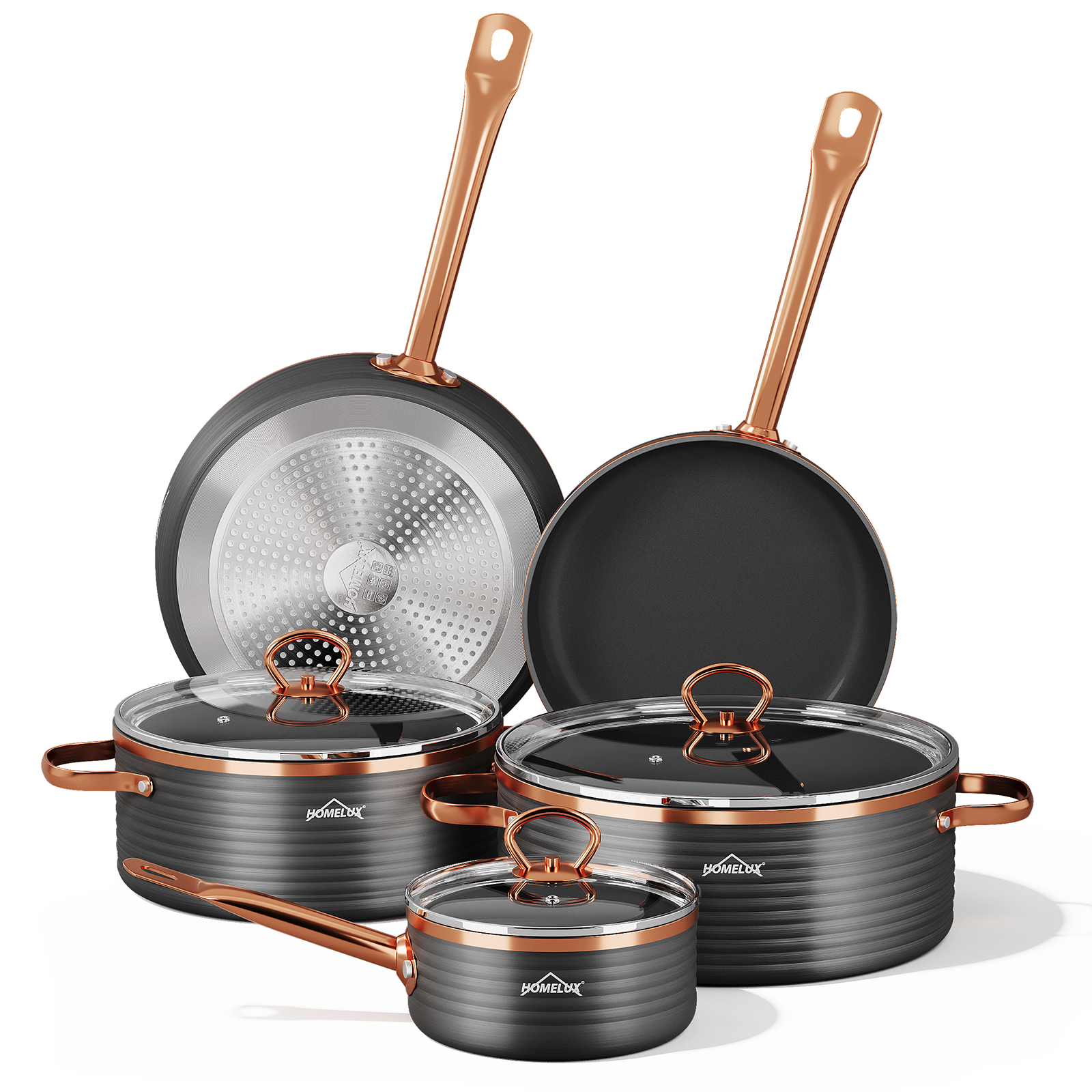 8PCS COOKWARE SET, GOLD，HL8PC33C