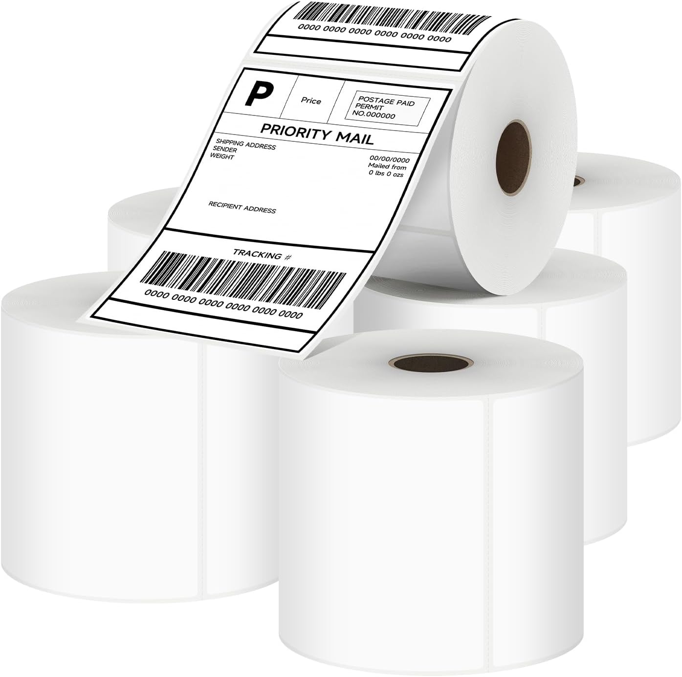 Homelux Thermo Etiketten 3000 Stück Thermoetiketten 4 × 6 Zoll 6 Rollen Thermoetiketten Versandetiketten 100x150mm Adressetiketten Selbstklebend(HL-TL500）