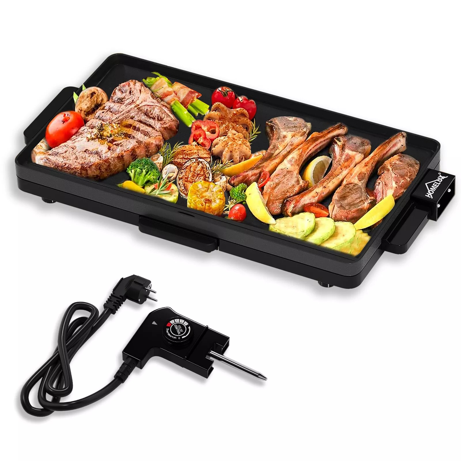 Tischgrill Teppanyaki-Grillplatte Innengrill Elektrische Grillplatte BBQ 1800 W,XDE-4927A1