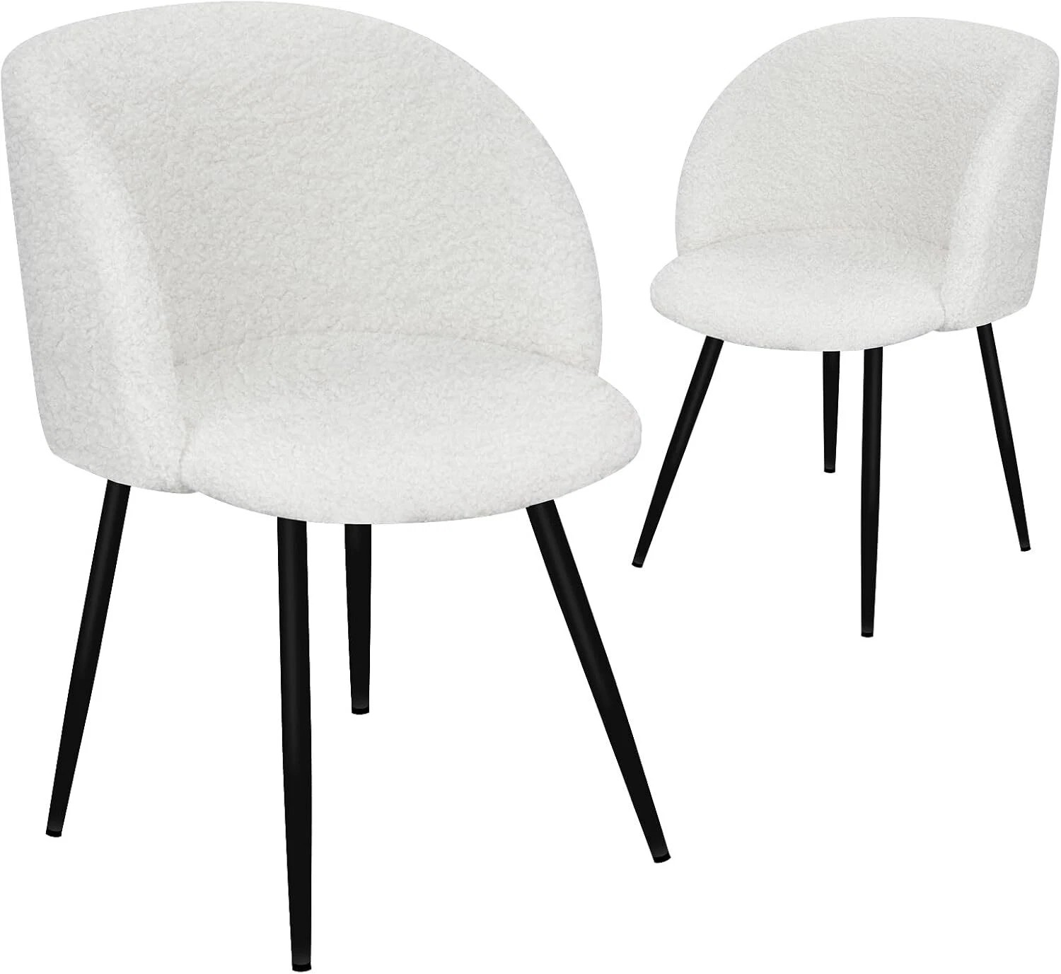 Set of 2 dining room chairs Living room chair Metal legs Upholstered chairs with armrests(Gray / White / Brown)