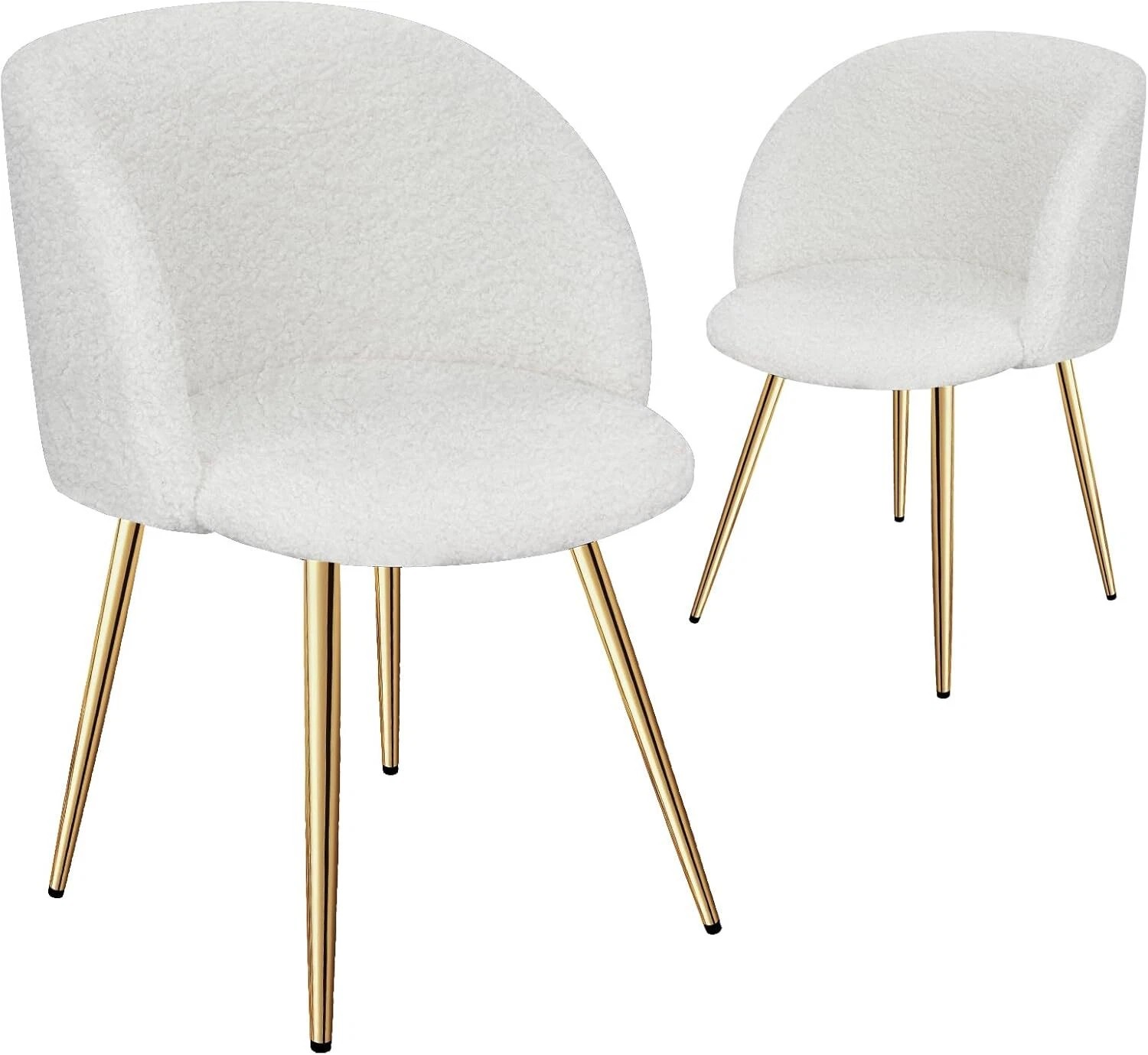 2er Set Esszimmerstühle Wohnzimmerstuhl Metallbeine Polsterstühle mit Armlehnen(Chair-HL-80GDWT)