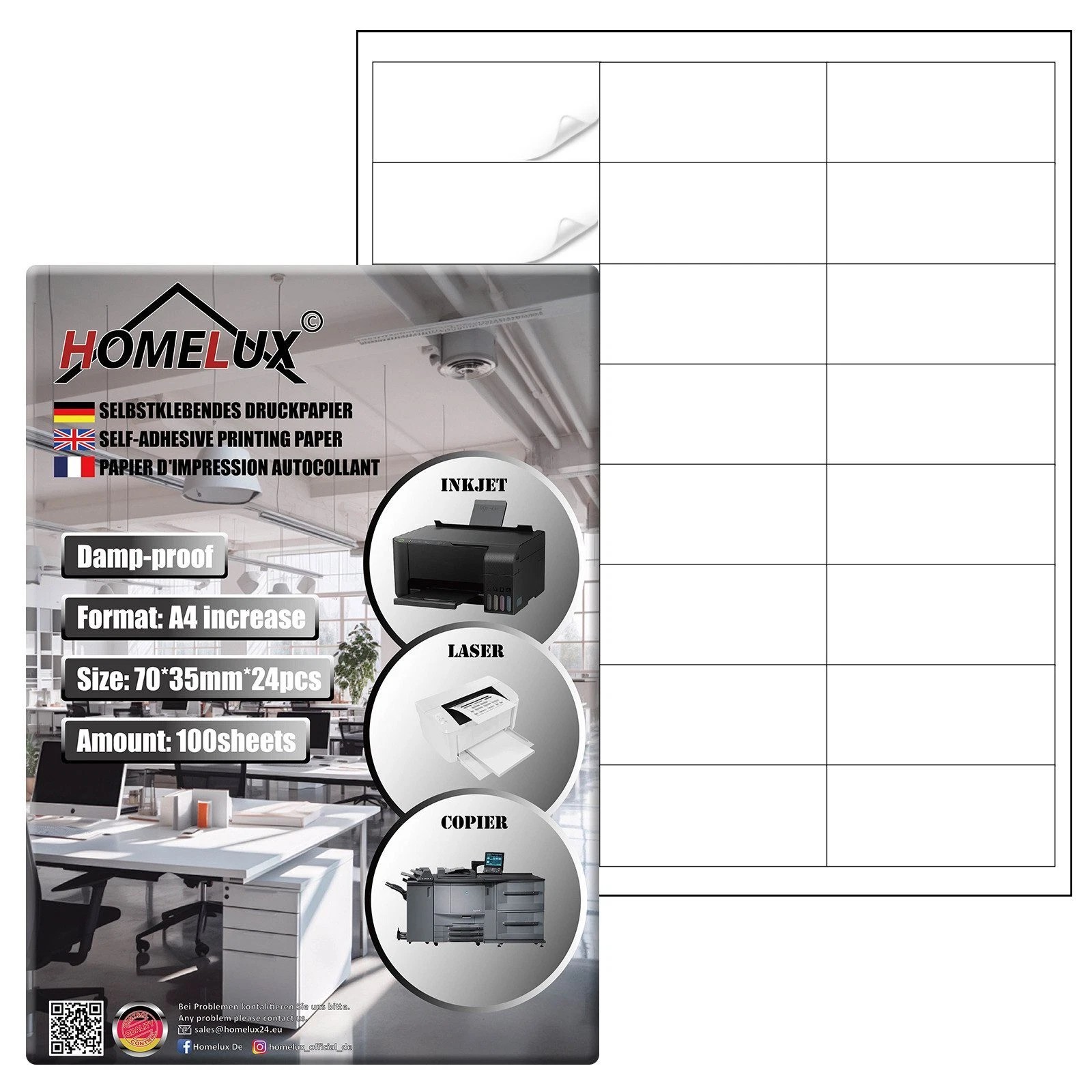 Universal labels Self-adhesive A4 address labels Adhesive labels Stickers(Label-HL-LL300)
