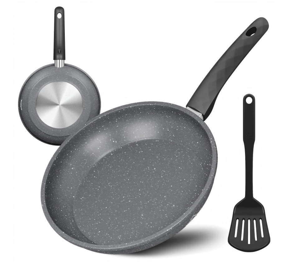 Pfanne Induktion 28cm Antihaft Bratpfanne mit Pfannenwender für alle Herdarten(HL-2CSFP28M）