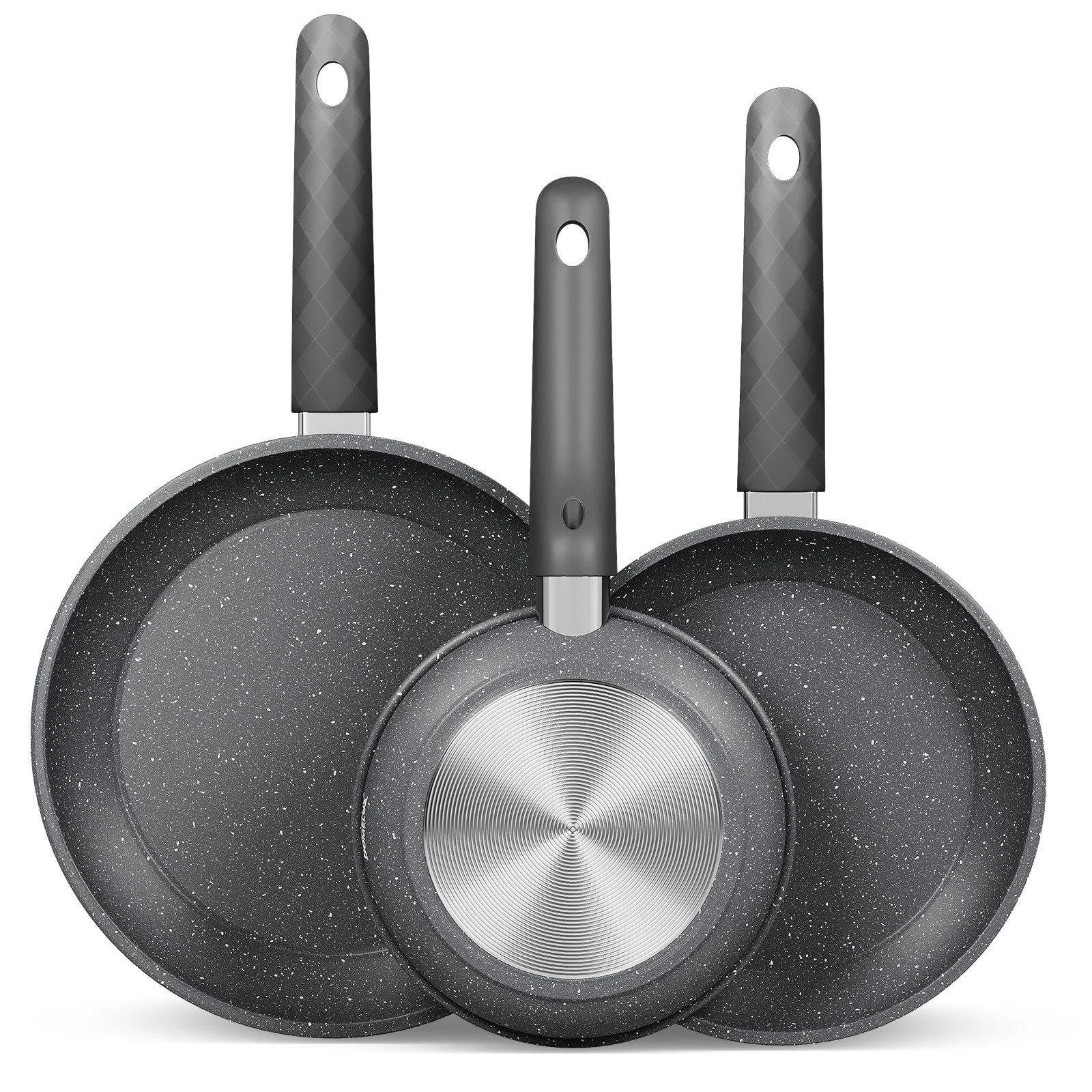 3-piece pan set induction 20/24/28cm frying pan set all types of stoves non-stick(HL-3FP202428M)