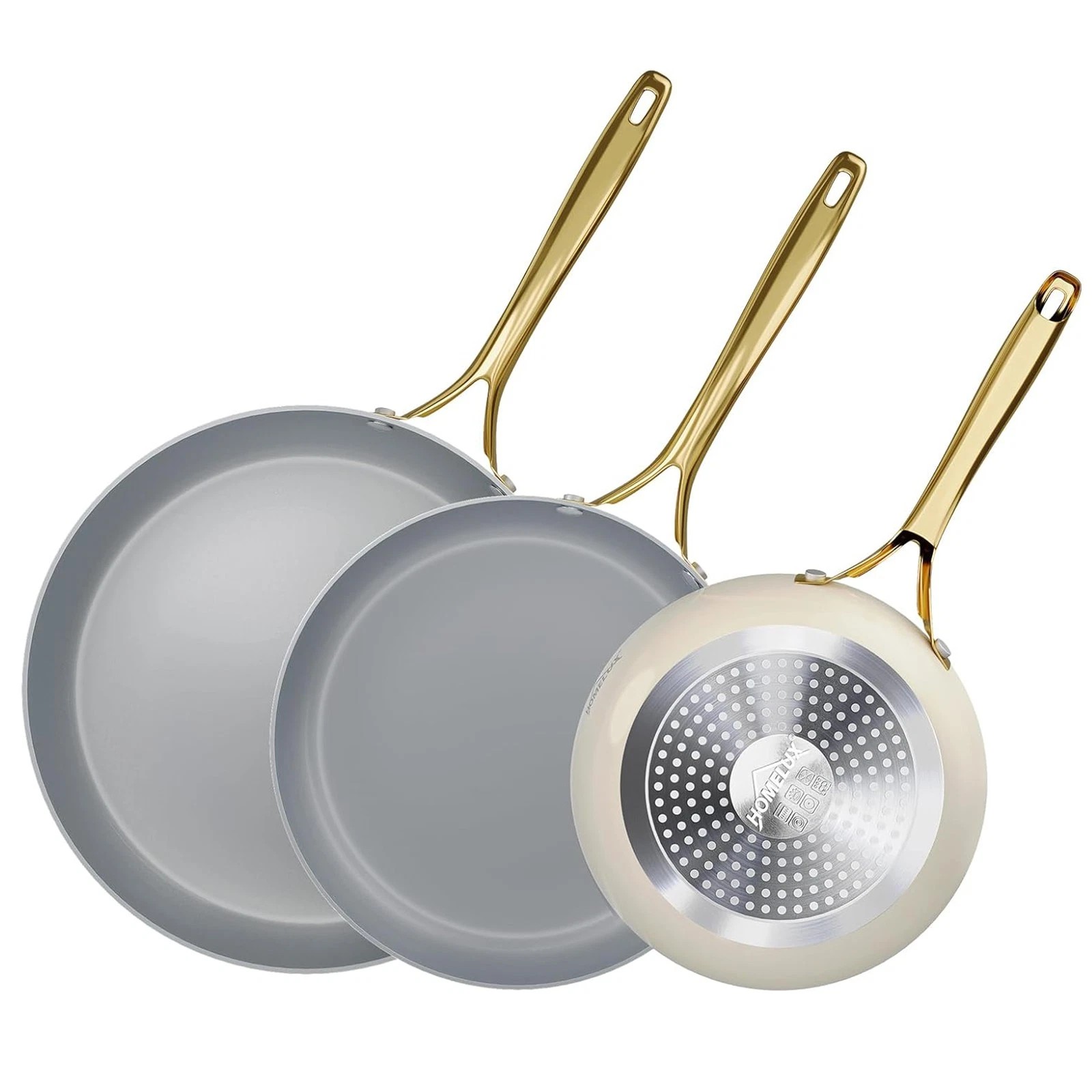 3-piece ceramic pan set induction 20/24/28cm cast aluminum frying pan set non-stick(HL-3PCFPS01)