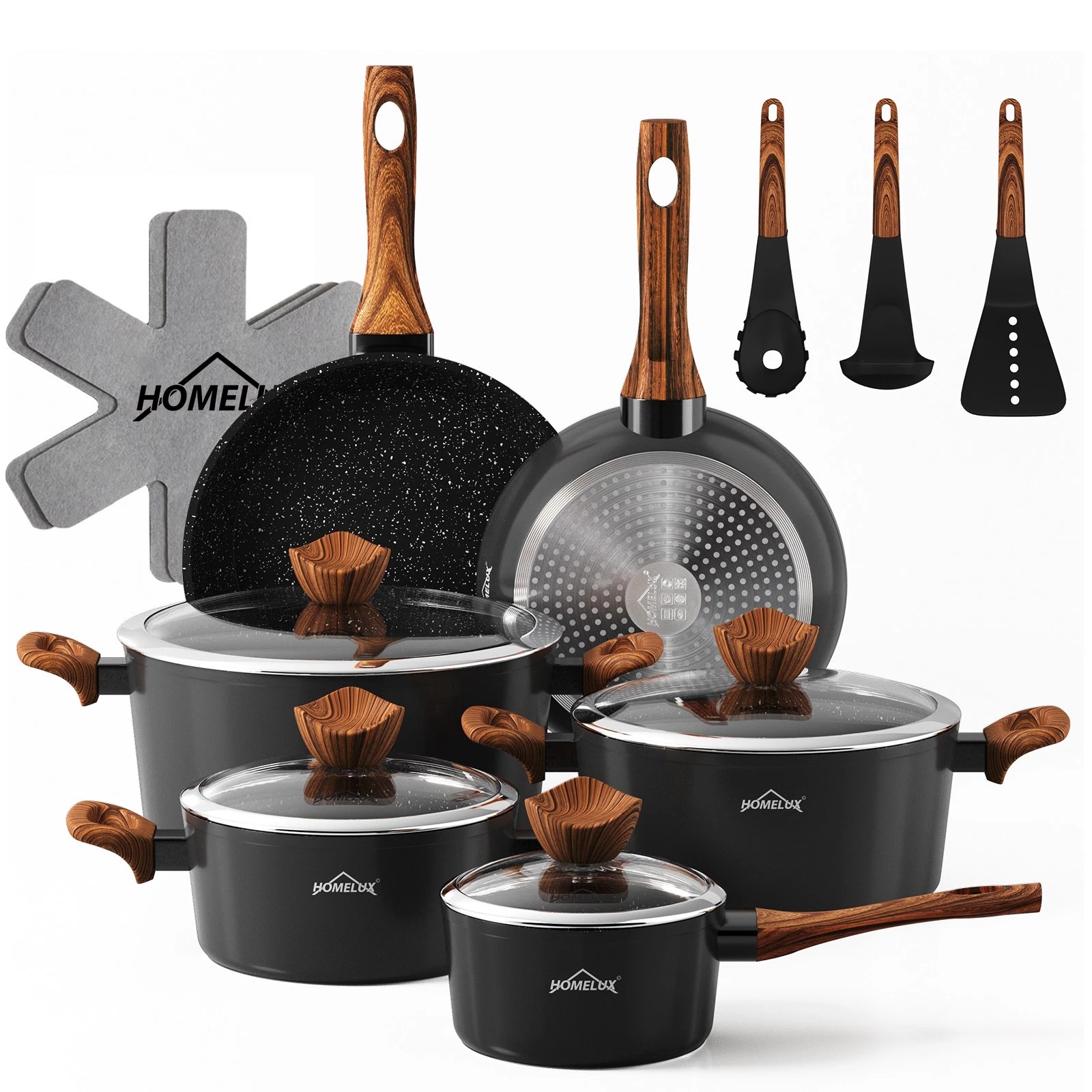 15-piece induction cookware set with lid, cooking pot and pan set, cookware set(H-C15-M300)