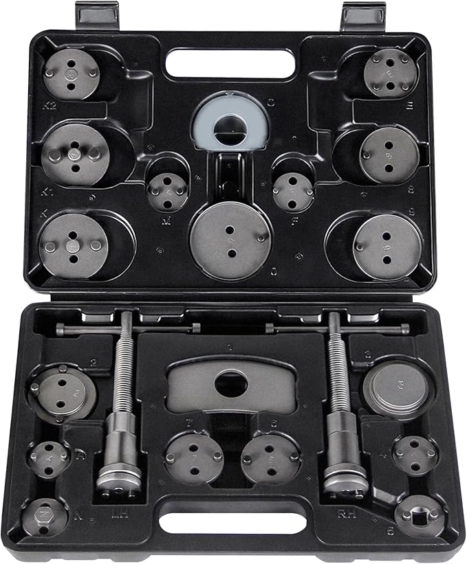 Walter Stahl 21tlg Bremskolbenrücksteller-Universal Bremskolbenrücksteller Auto-Profi kolbenrücksteller Bremse-Bremszylinder rücksteller–KFZ Bremskolben Werkzeug mit Links- & Rechtsgewinde(WS-B1001E)