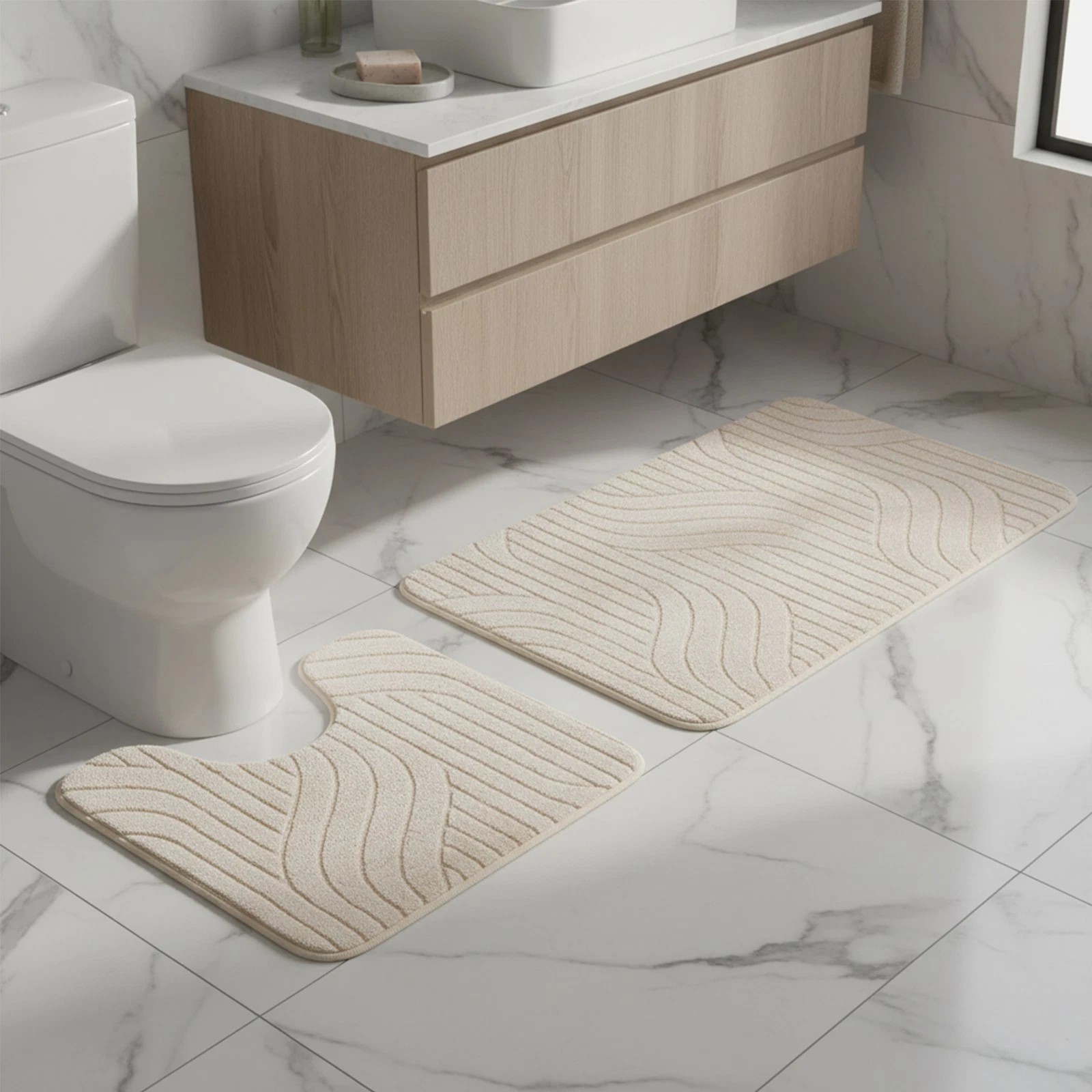 2-piece bath mat set, bath rug, bath mat, carpet, shower mat, toilet mat